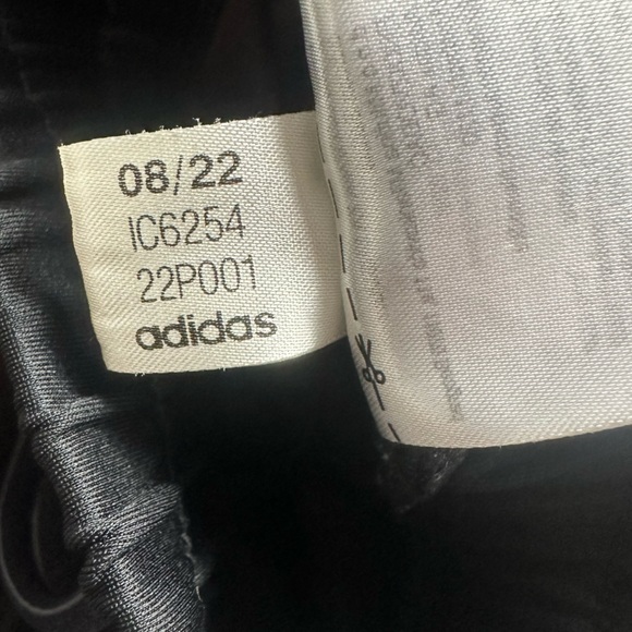 Adidas men’s black with black striped joggers. Size M - Picture 10 of 11